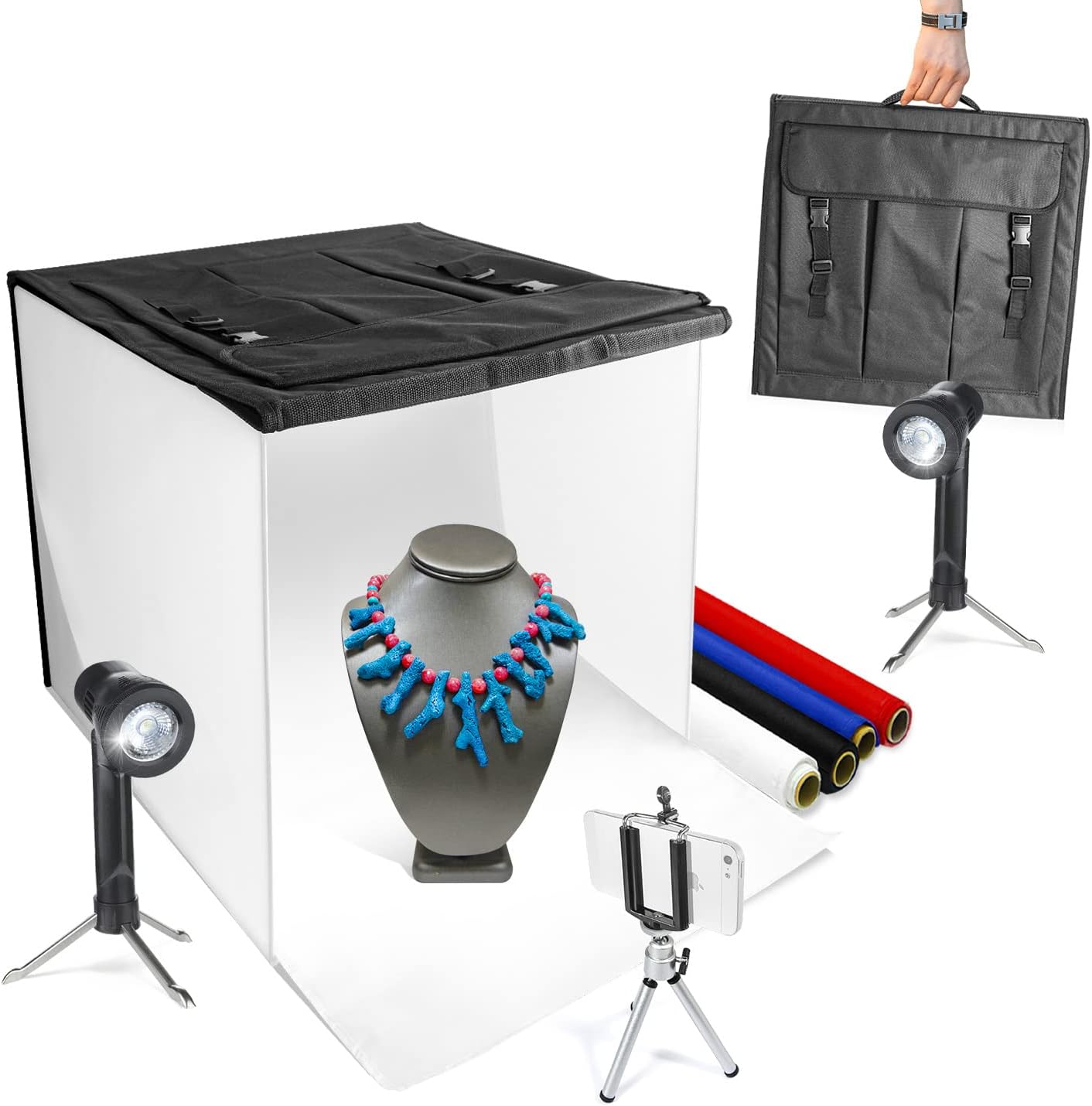 photography light tent 20" x 20" Table Top Photography Studio LED Light Box. Includes 1 Blue – CenturyPhoto